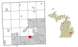 Oakland County Michigan Incorporated and Unincorporated areas Franklin highlighted